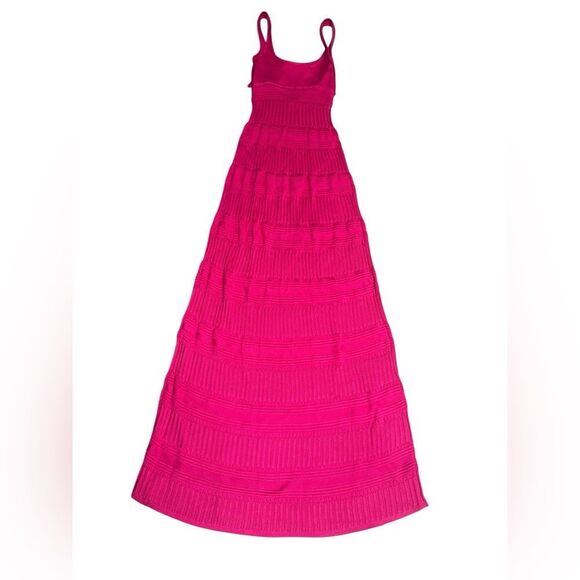 LOVERS +  FRIENDS X REVOLVE Tayla Pointelle Maxi Dress in Hot Pink sz xxs - Picture 5 of 10